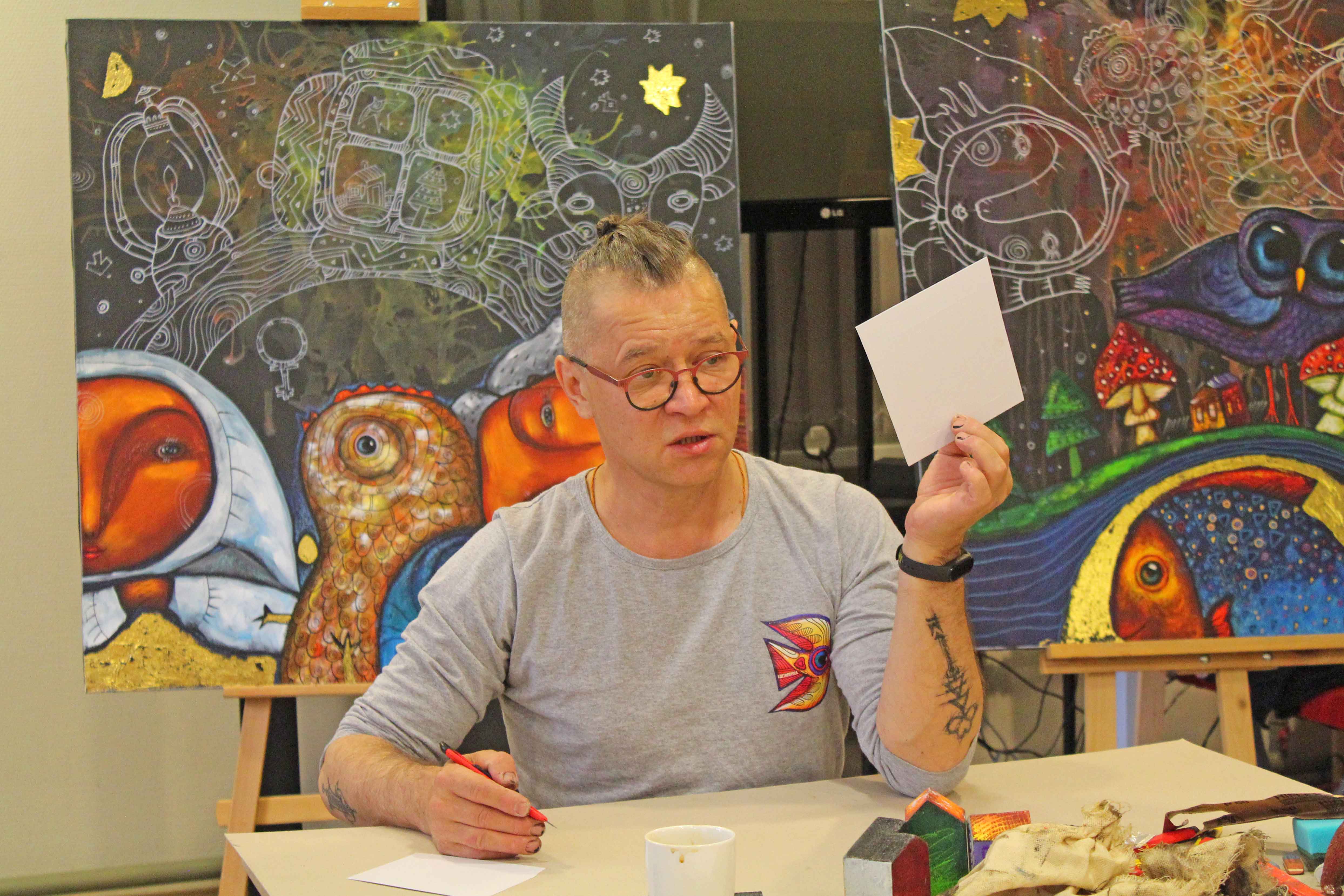 Постер для новости &laquo;Художник Валериус о выставке «Сказки народа Водь» в библиотеке Кировских островов&raquo;