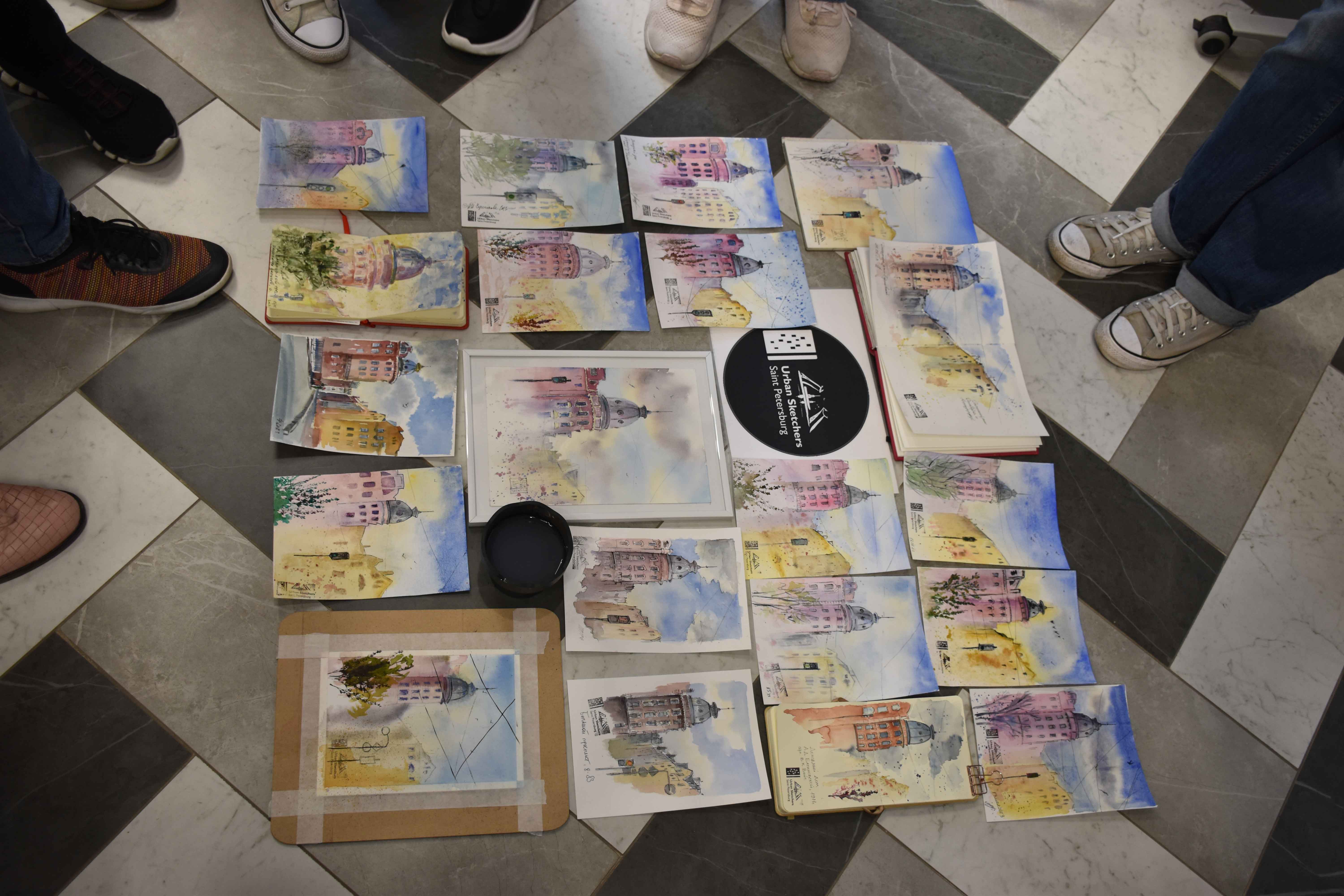 Постер для новости &laquo;Открытие тематической выставки от объединения художников урбанскетчеров Санкт-Петербурга в Библиотеке на Карповке&raquo;