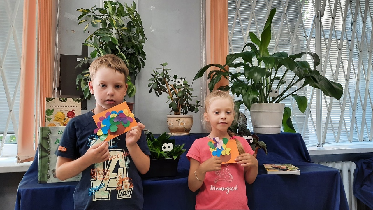 В библиотечной «Зелёной школе» дети изучают комнатные растения