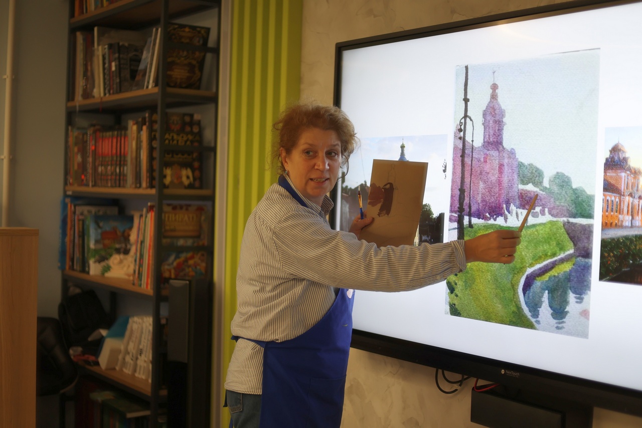 Эльга Палладина, мастер-класс по рисованию гуашью на крафтовой бумаге